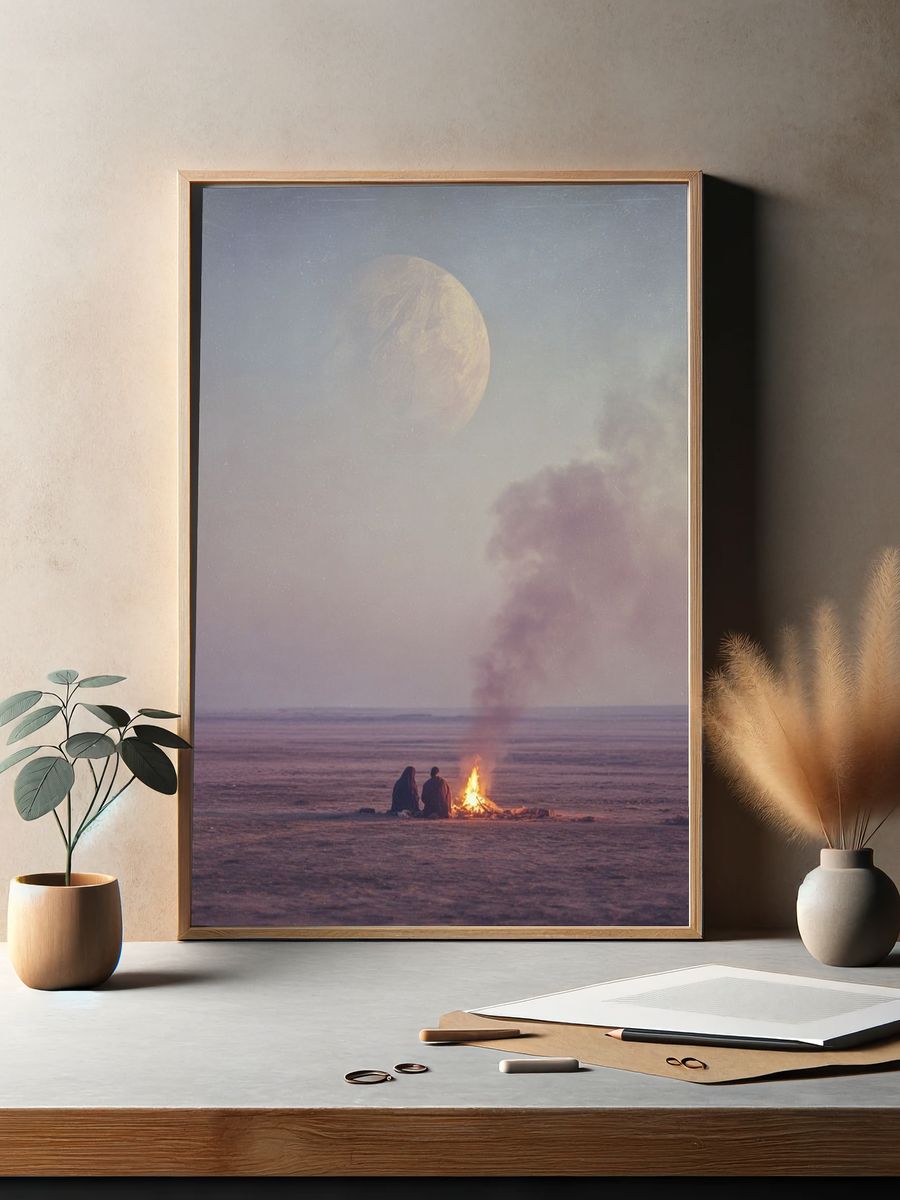 Moonlit Campfire Dreamscape Poster. — room view 2
