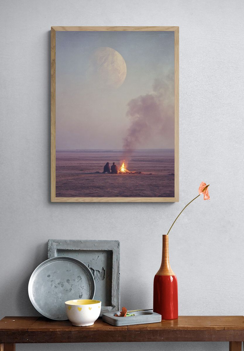 Moonlit Campfire Dreamscape Poster. — room view 3