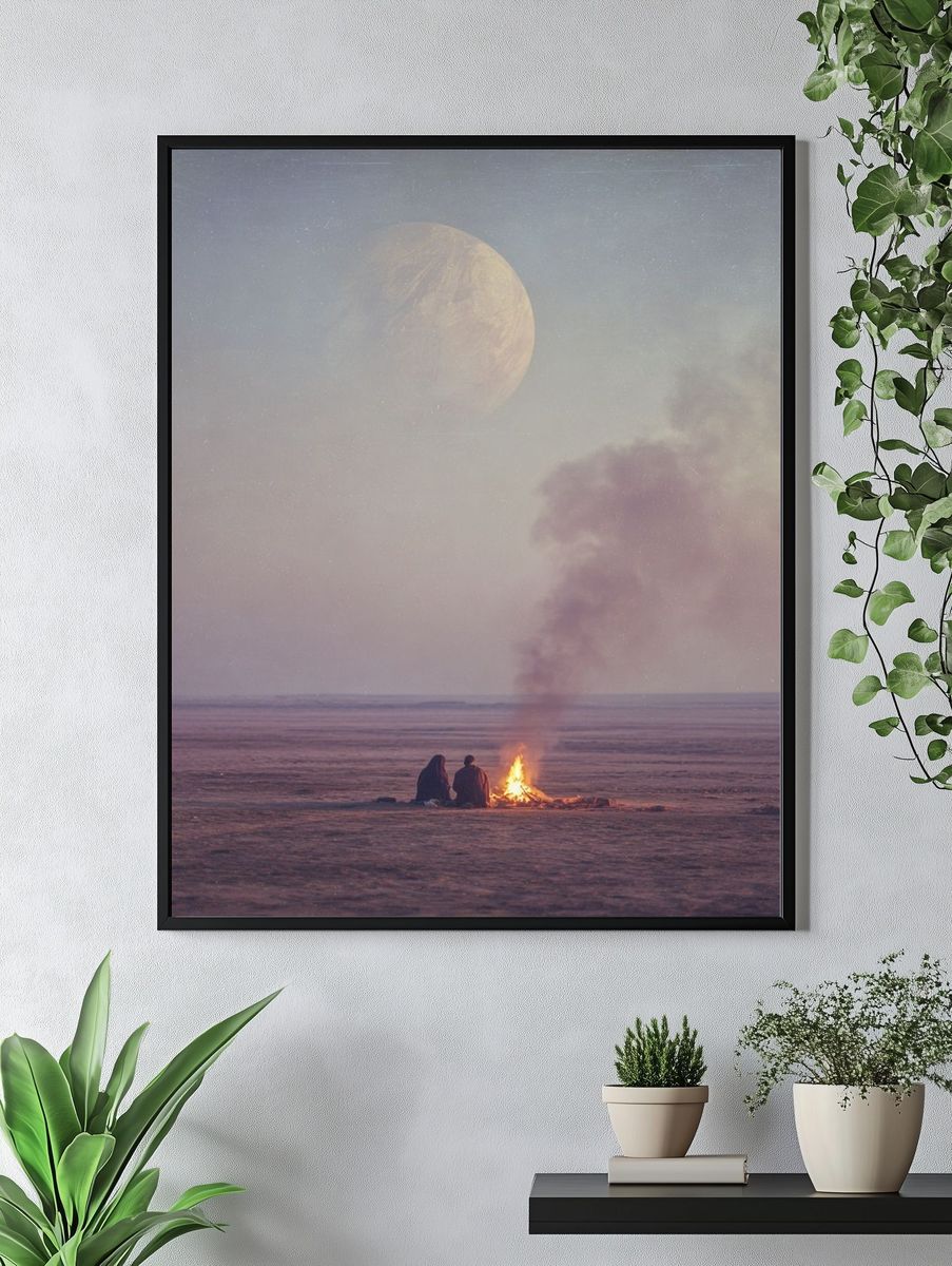 Moonlit Campfire Dreamscape Poster. — room view 4