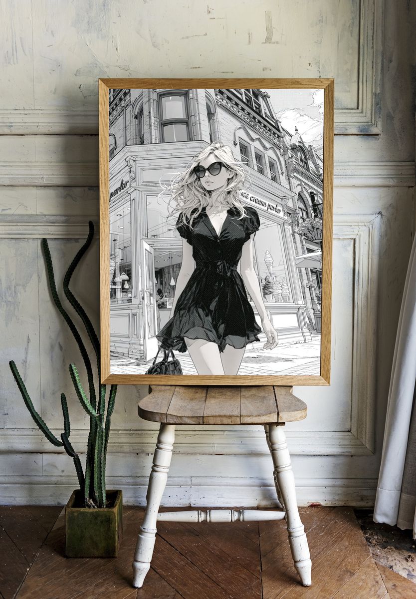 Fashion Street Scene Photography Poster. room preview