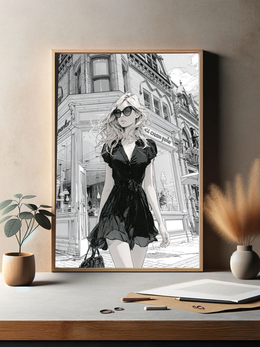 Fashion Street Scene Photography Poster. — room view 2