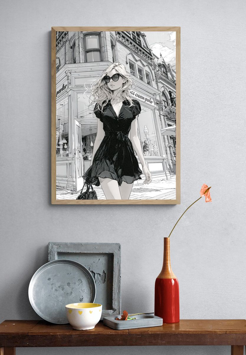 Fashion Street Scene Photography Poster. — room view 3