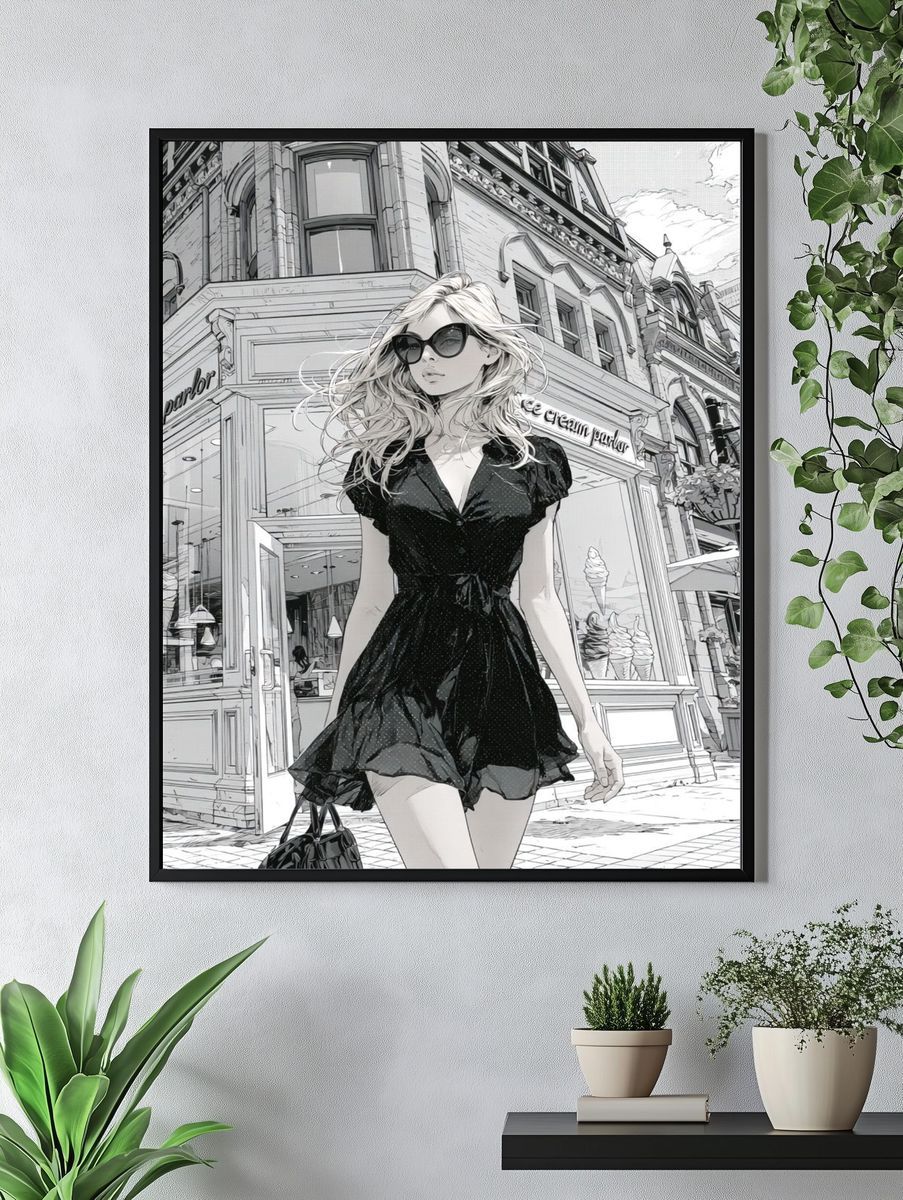 Fashion Street Scene Photography Poster. — room view 4