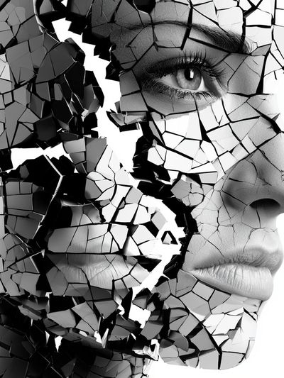 Shattered Face Surrealism Print.