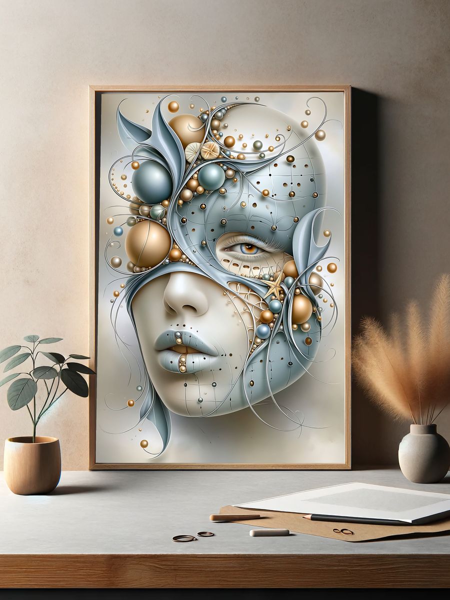 Surreal Abstract Face Poster. — room view 2