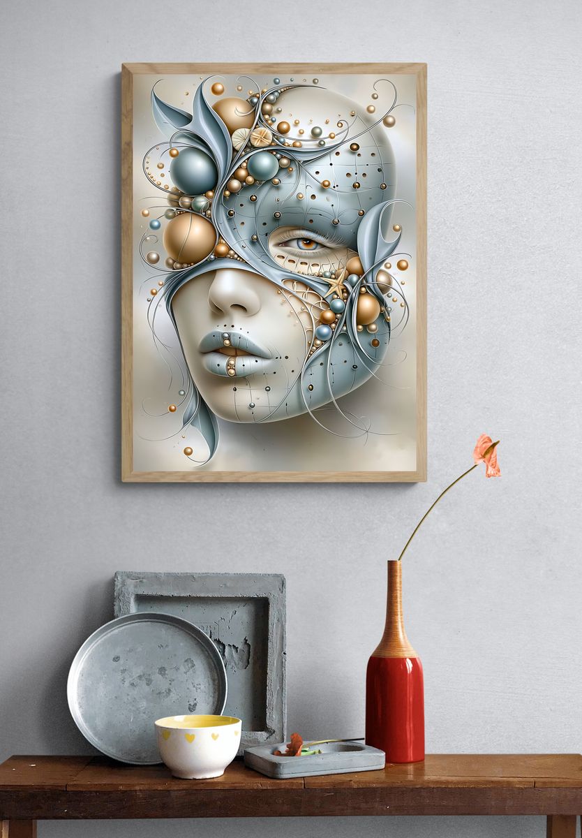 Surreal Abstract Face Poster. — room view 3