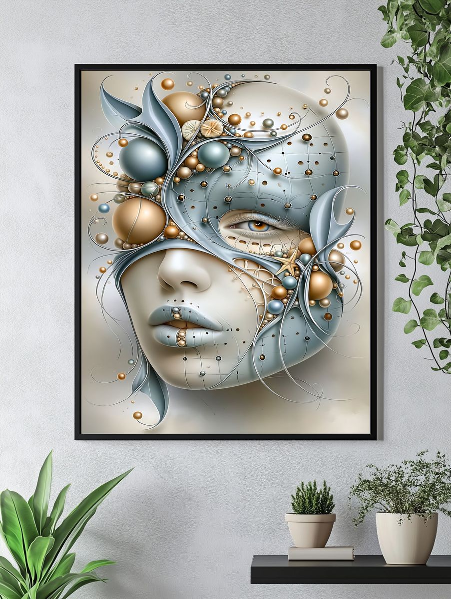Surreal Abstract Face Poster. — room view 4