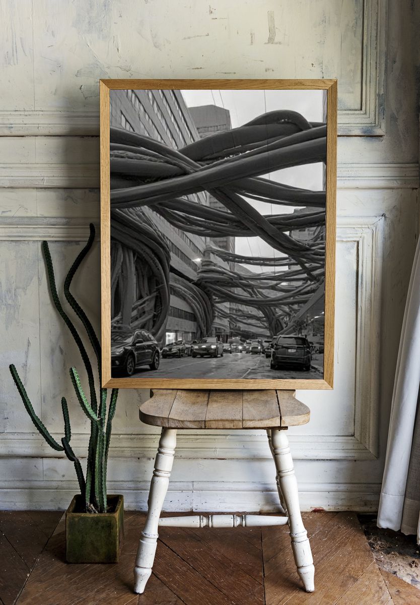 Surreal City Cable Street Print. room preview