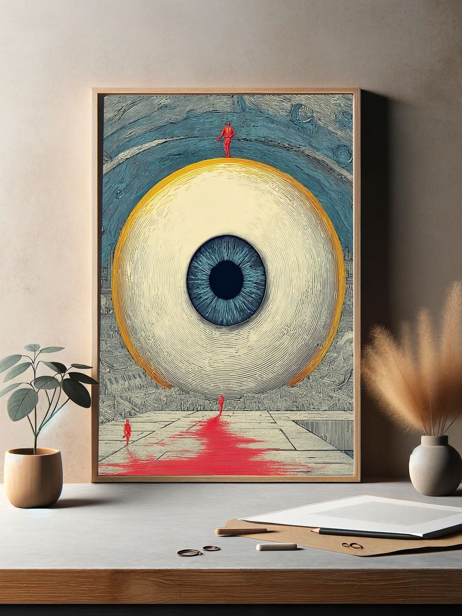 Surreal Eye Cityscape Poster. — room view 2