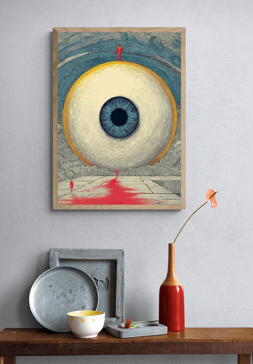 Surreal Eye Cityscape Poster. — room view 3