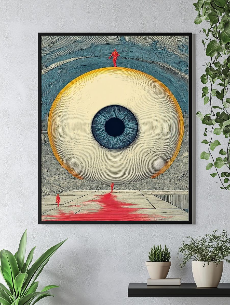 Surreal Eye Cityscape Poster. — room view 4
