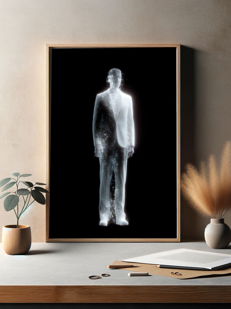 Cosmic Man Silhouette Print. — room view 2