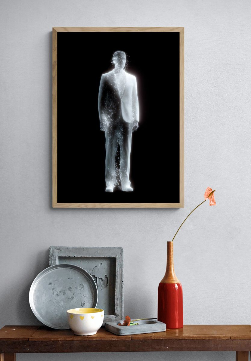 Cosmic Man Silhouette Print. — room view 3