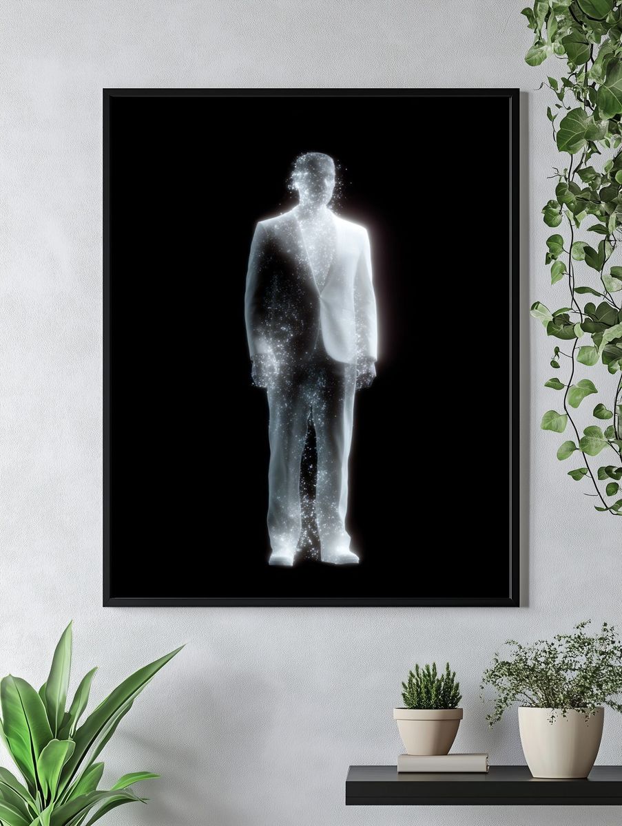Cosmic Man Silhouette Print. — room view 4