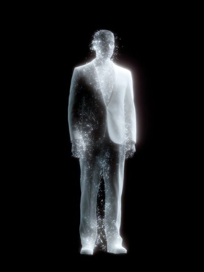 Cosmic Man Silhouette Print. poster