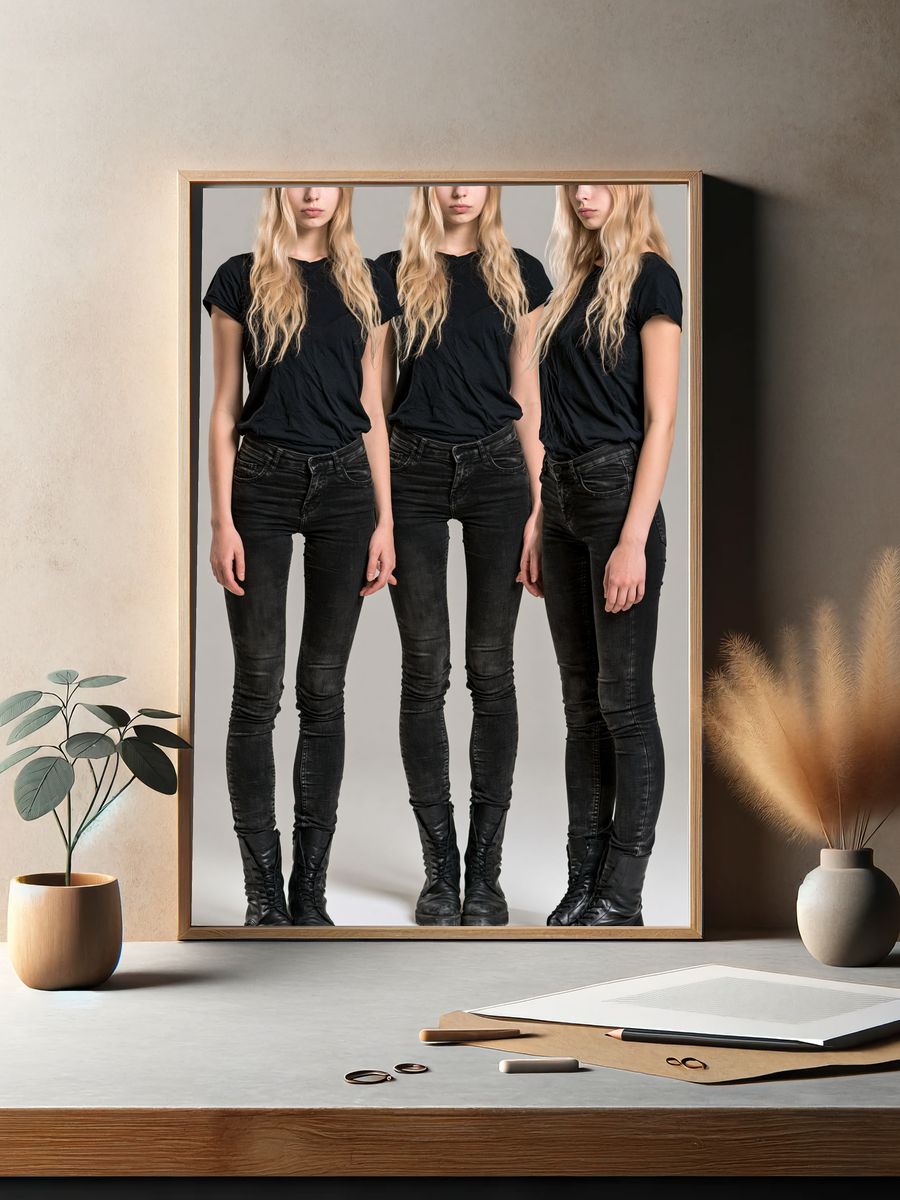 Fashion Model Trio Photography Poster. — room view 2