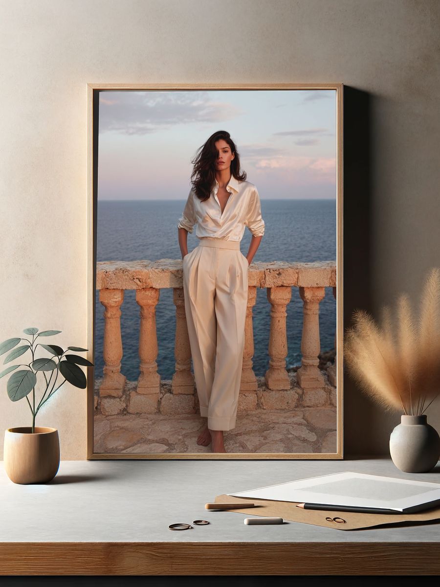 Seaside Fashion Portrait Poster. — room view 2
