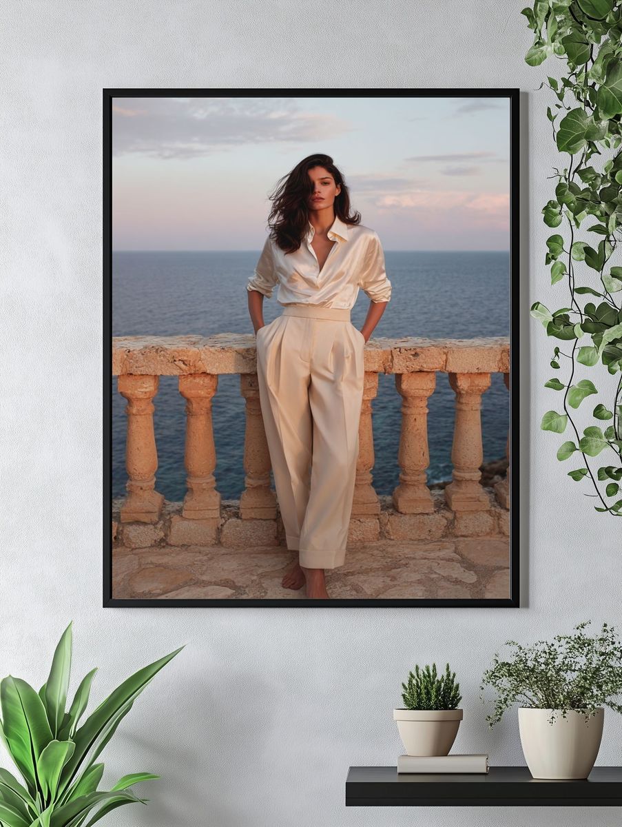 Seaside Fashion Portrait Poster. — room view 4