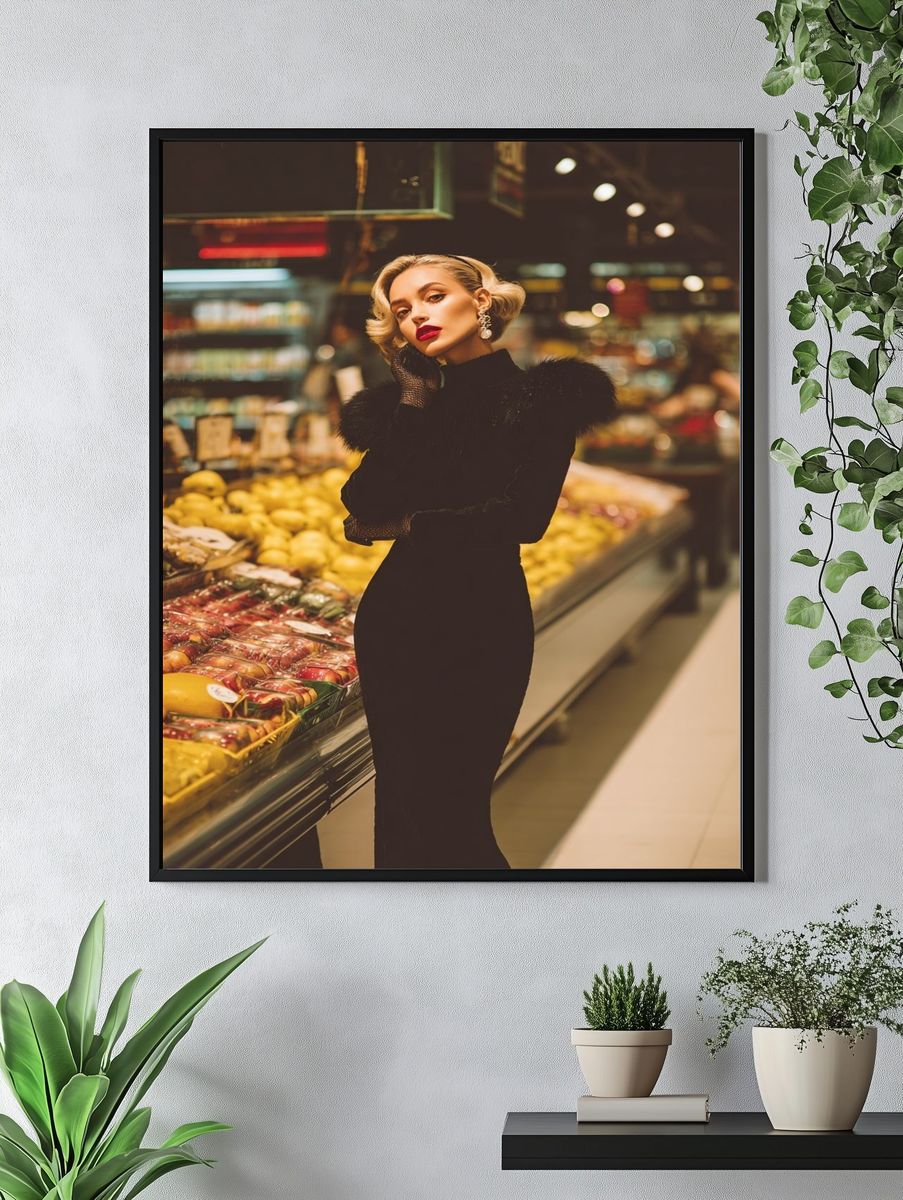 Fashion Portrait in Market Poster. — room view 4