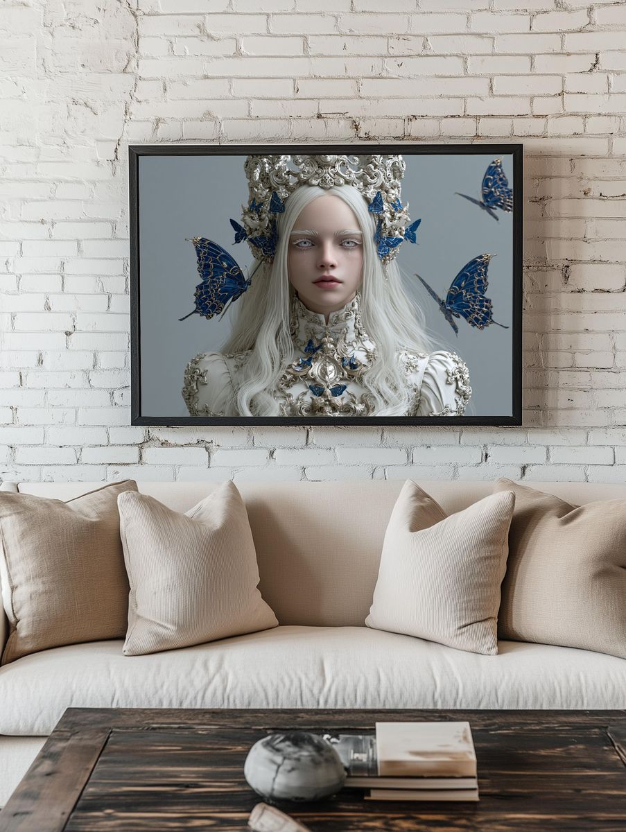 Butterfly Queen Surrealism Poster. — room view 1