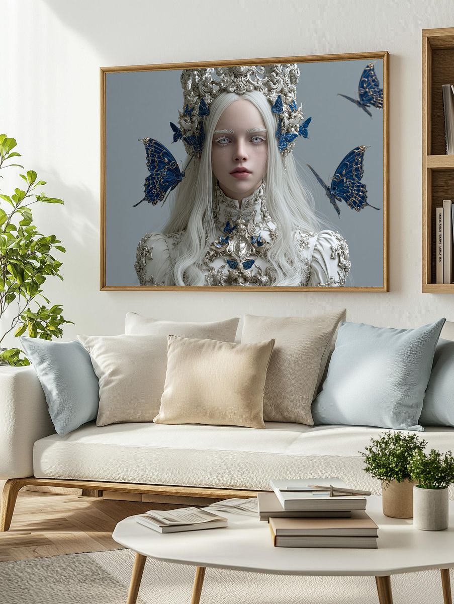 Butterfly Queen Surrealism Poster. — room view 2
