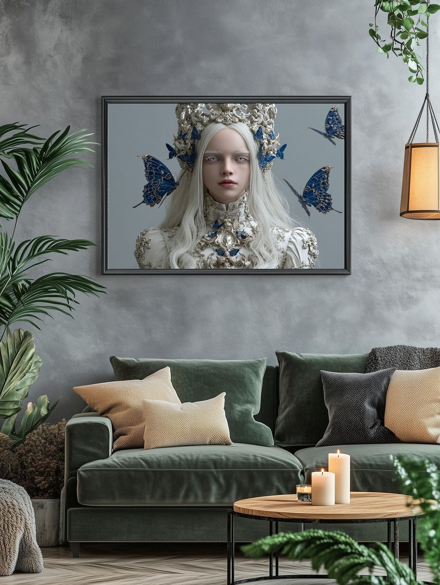 Butterfly Queen Surrealism Poster. — room view 4