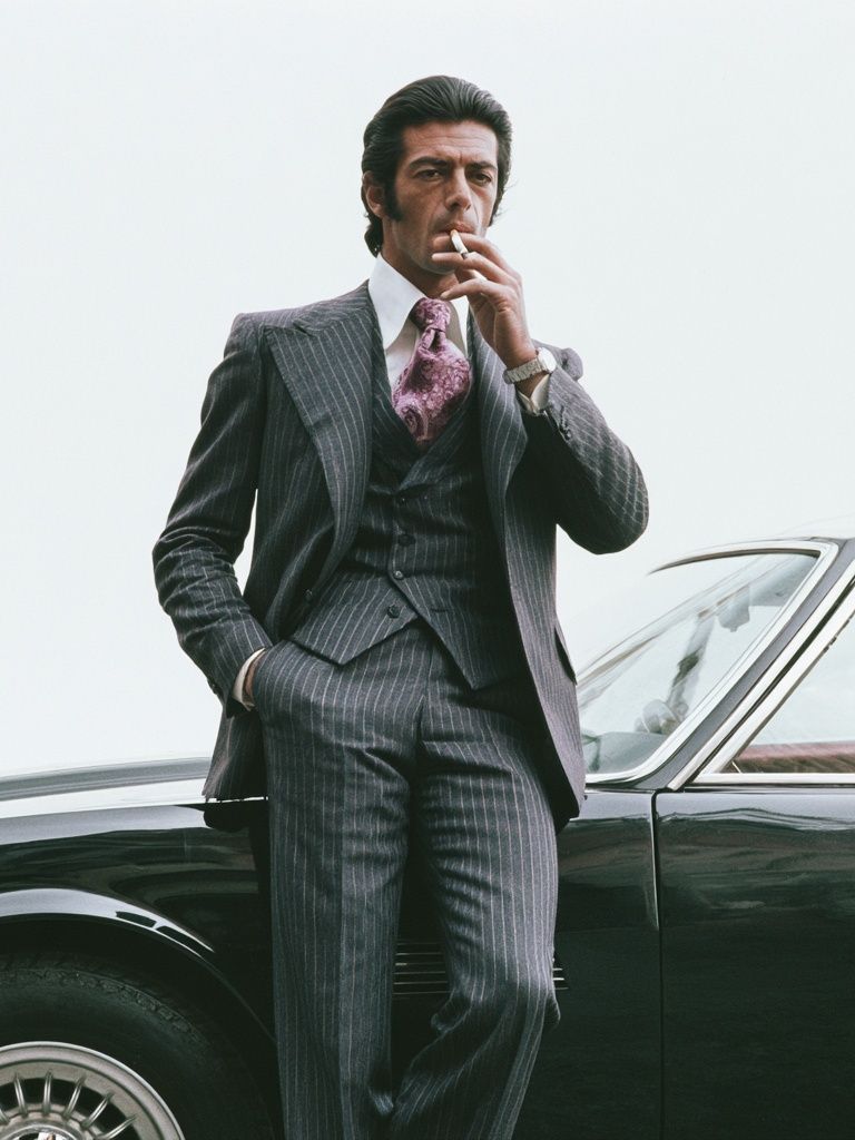 Suited Man by Classic Car Poster. poster — photography art