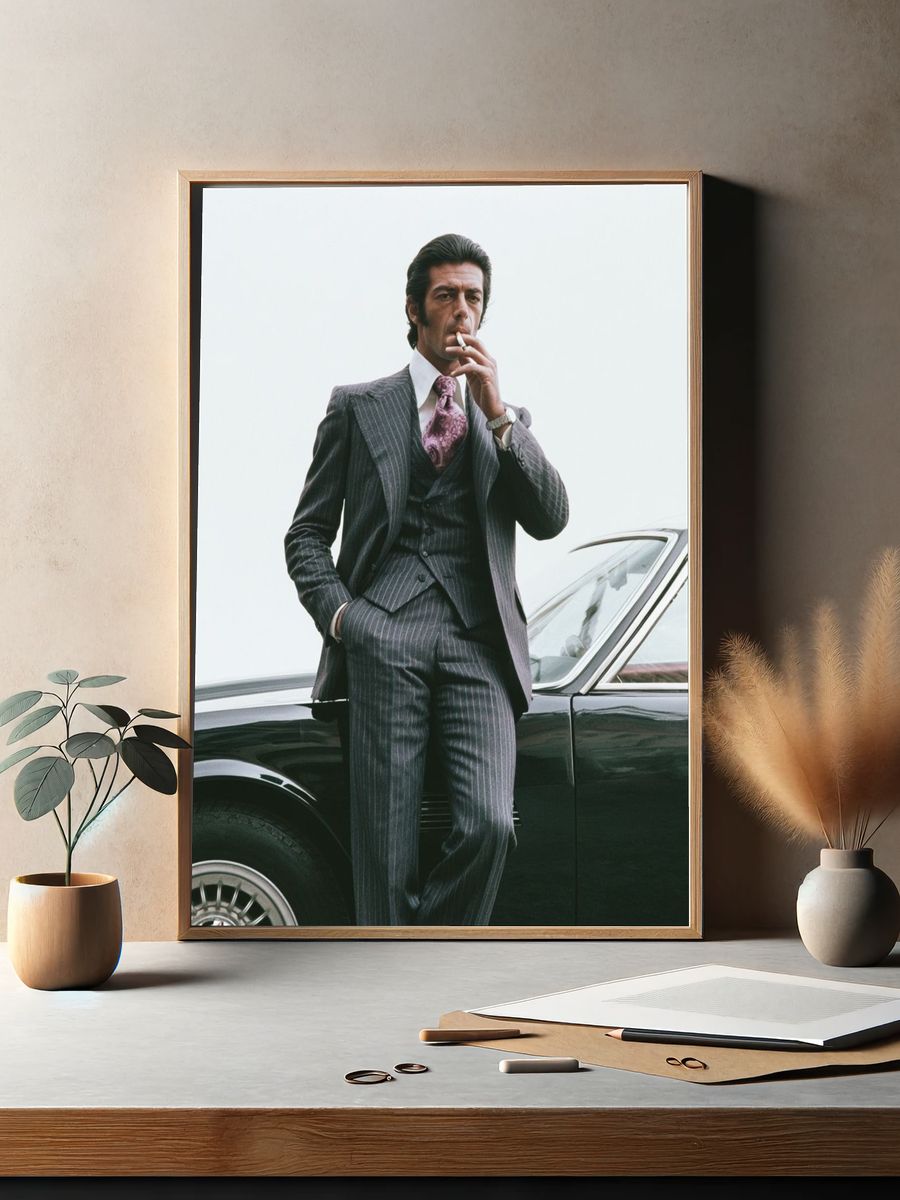 Suited Man by Classic Car Poster. — room view 2