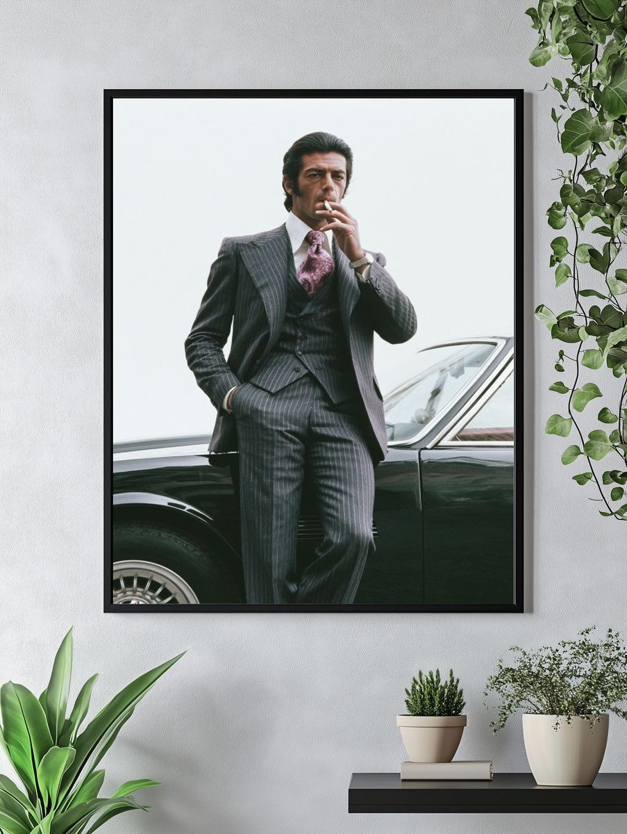 Suited Man by Classic Car Poster. — room view 4