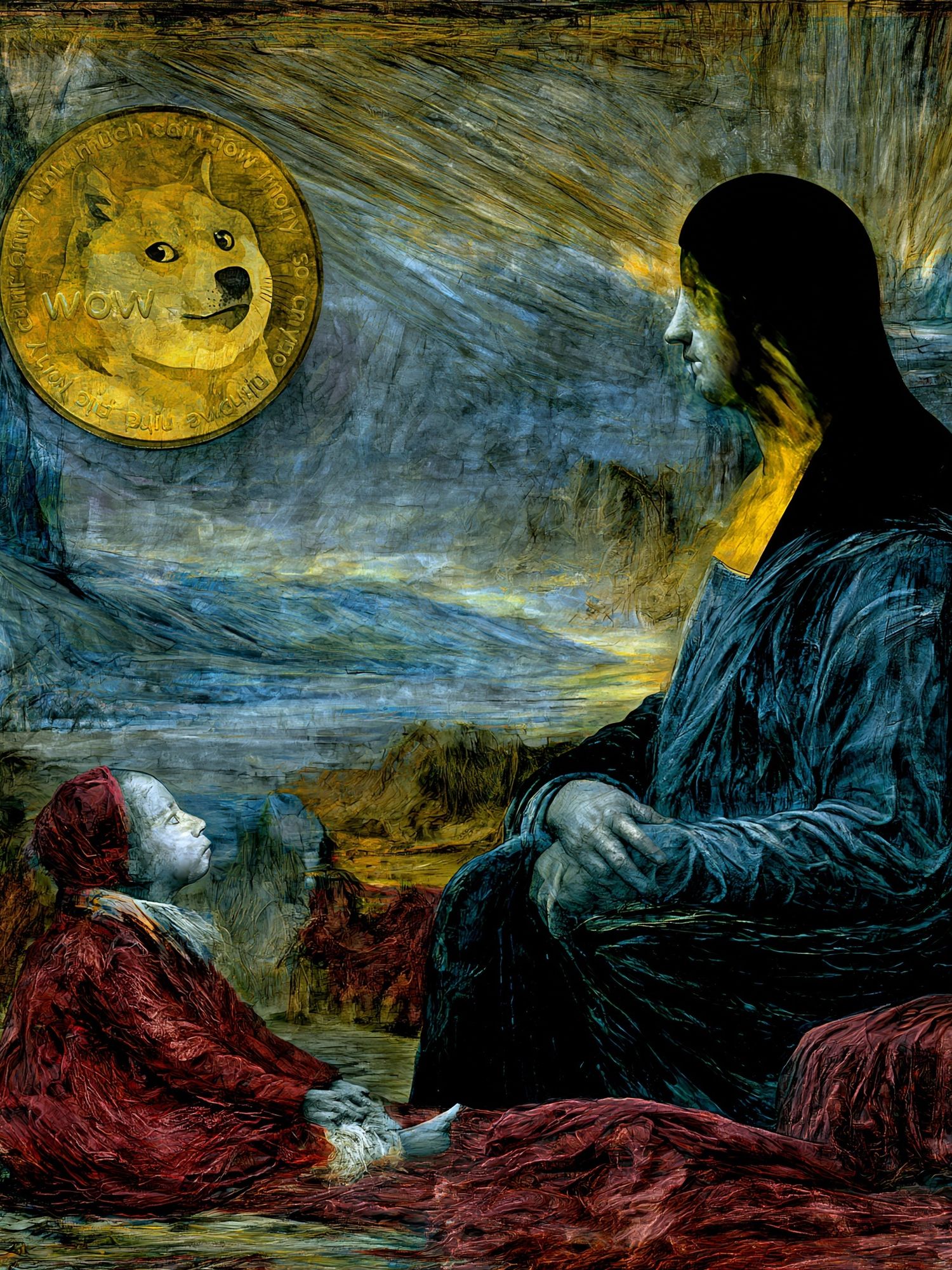 Mona Lisa Doge Surrealism Poster. poster — fine-art art