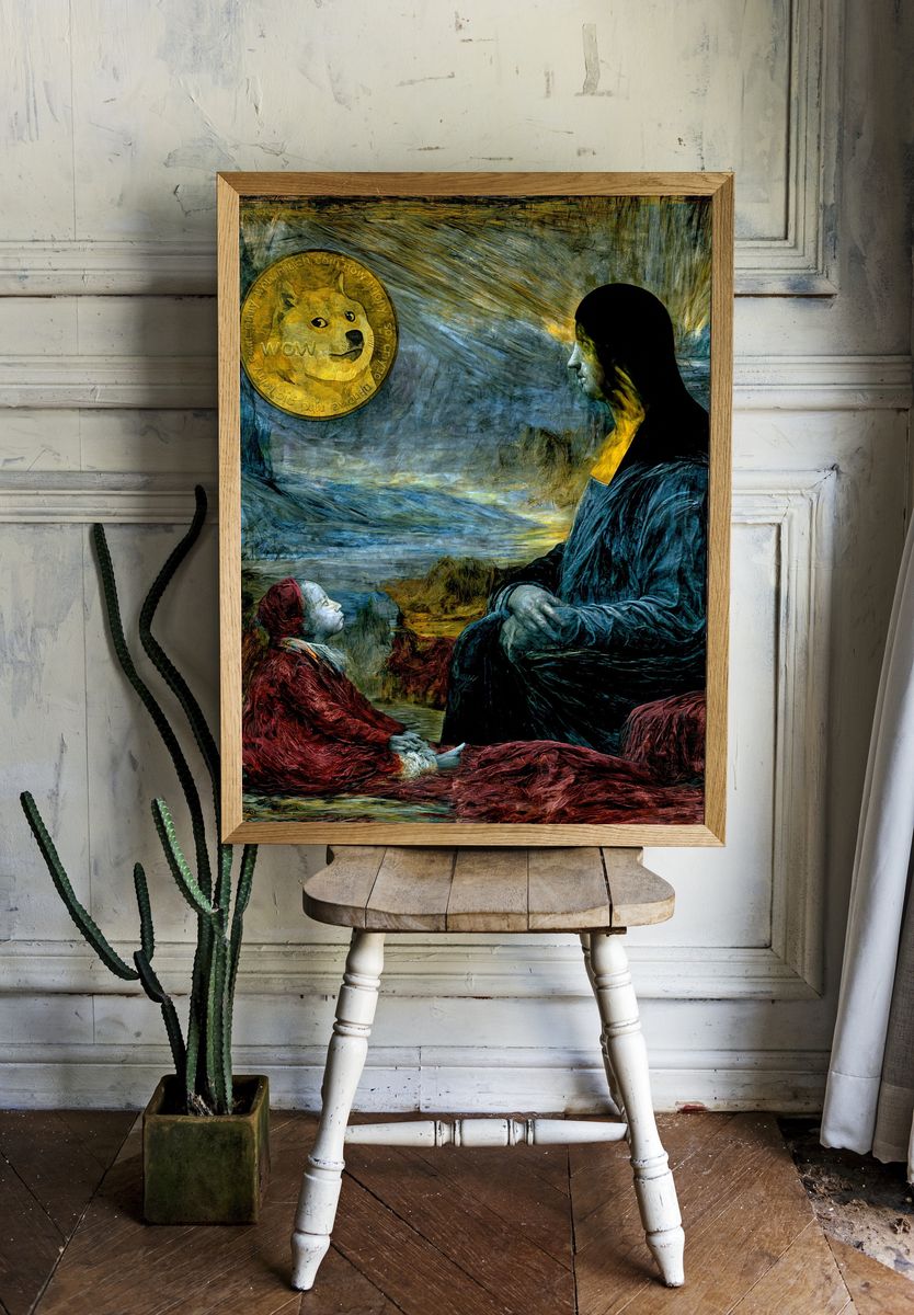 Mona Lisa Doge Surrealism Poster. room preview