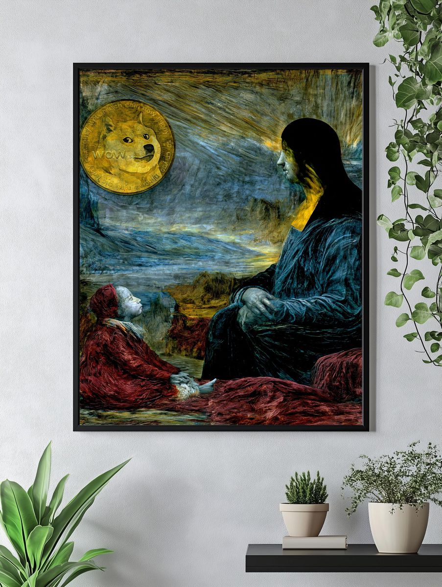 Mona Lisa Doge Surrealism Poster. — room view 4