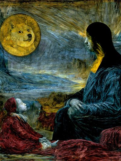 Mona Lisa Doge Surrealism Poster. poster