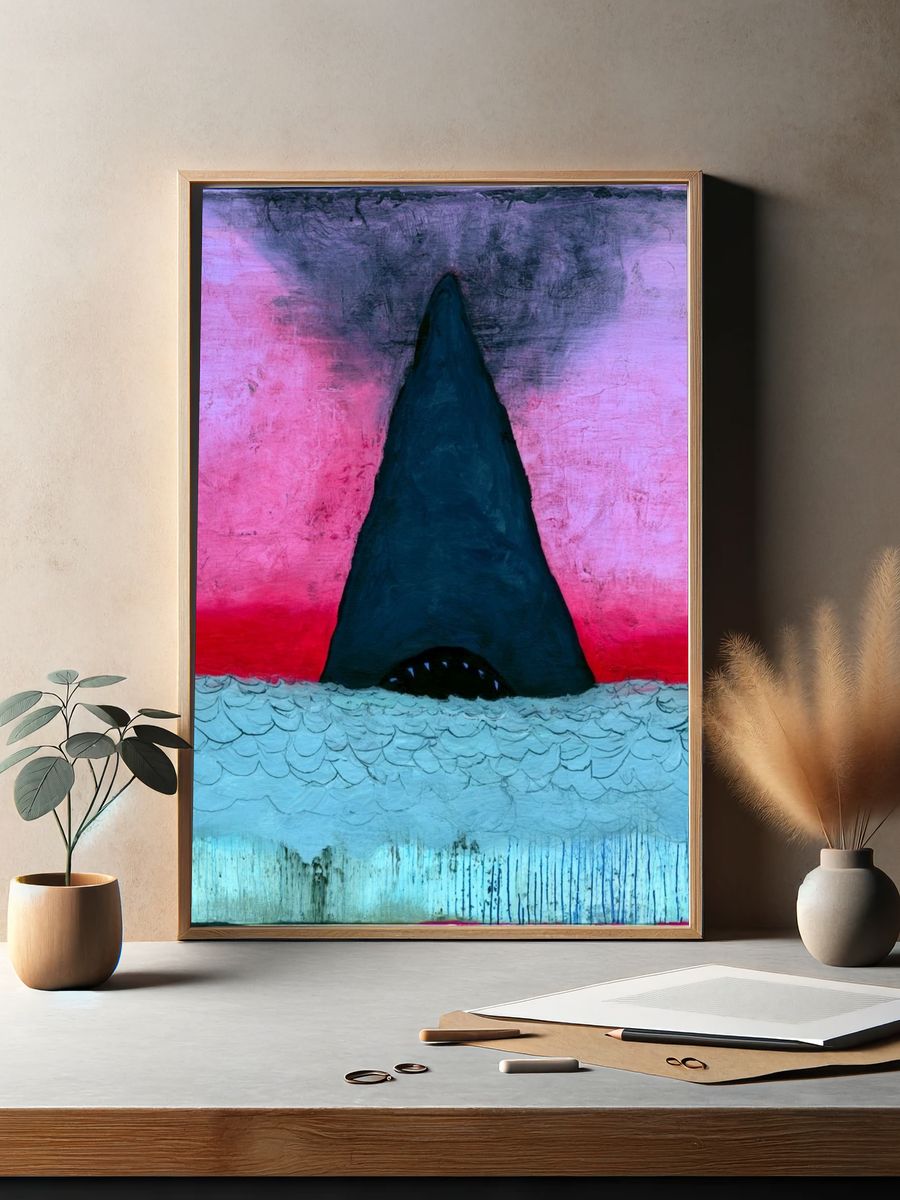 Shark Fin Surrealism Print. — room view 2