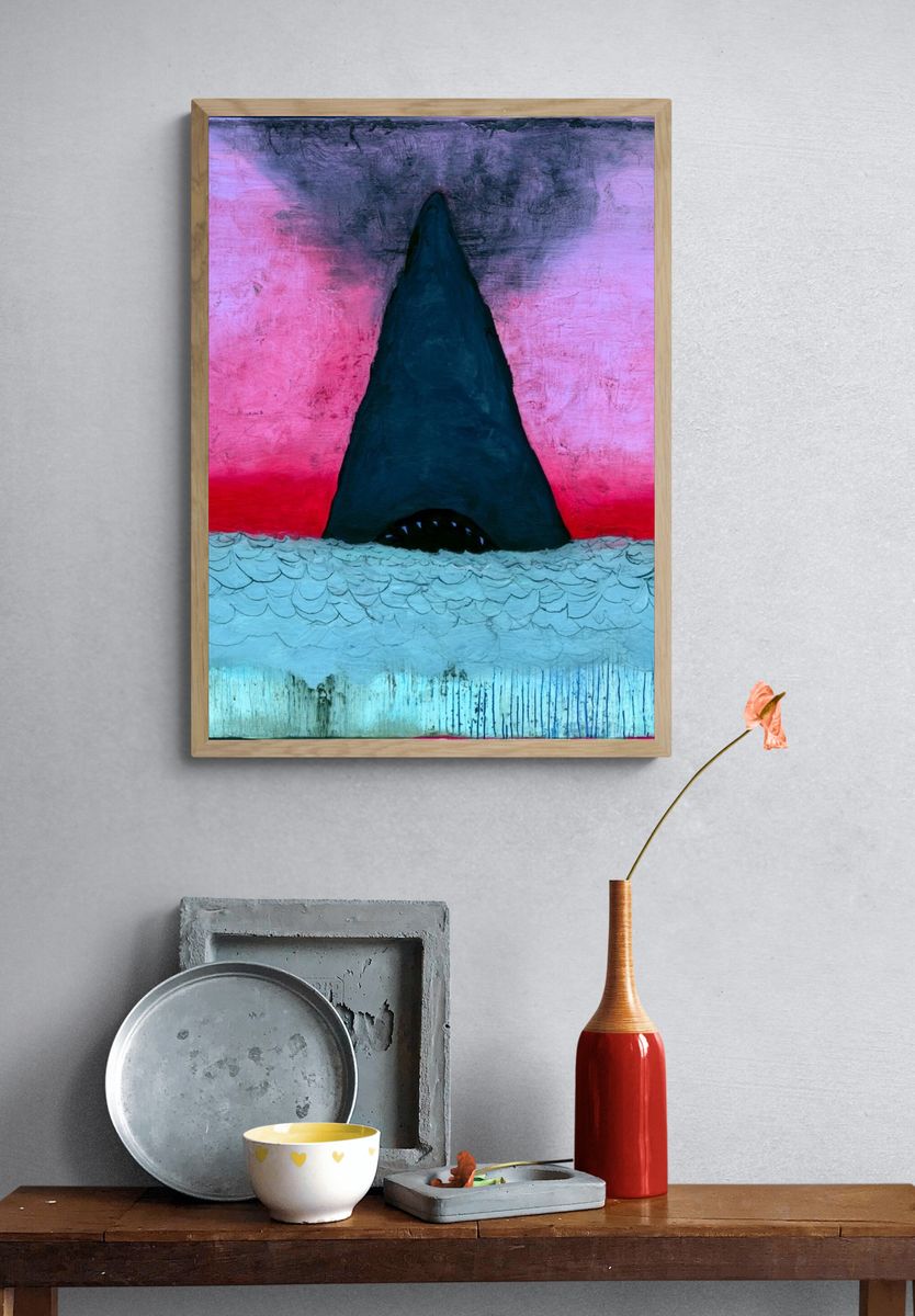 Shark Fin Surrealism Print. — room view 3