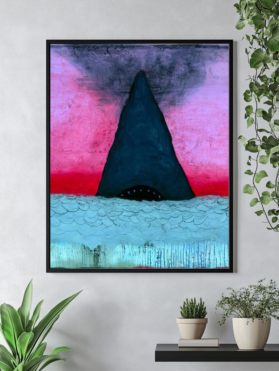 Shark Fin Surrealism Print. — room view 4