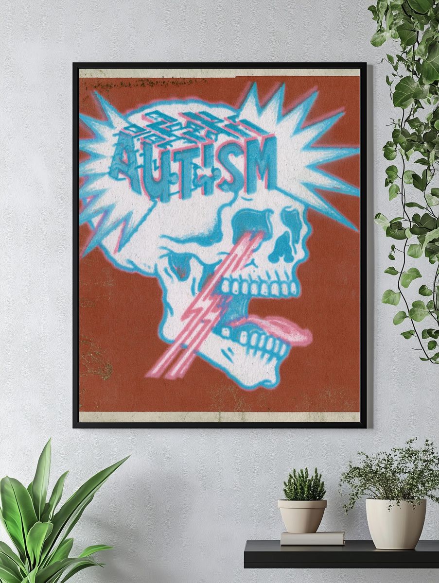Autism Skull Graffiti Poster. — room view 4