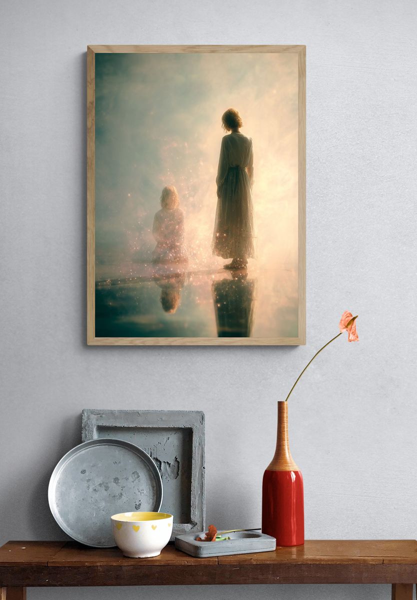 Dreamlike Figures Surrealism Print. — room view 3