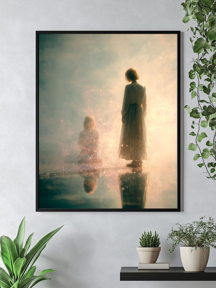 Dreamlike Figures Surrealism Print. — room view 4