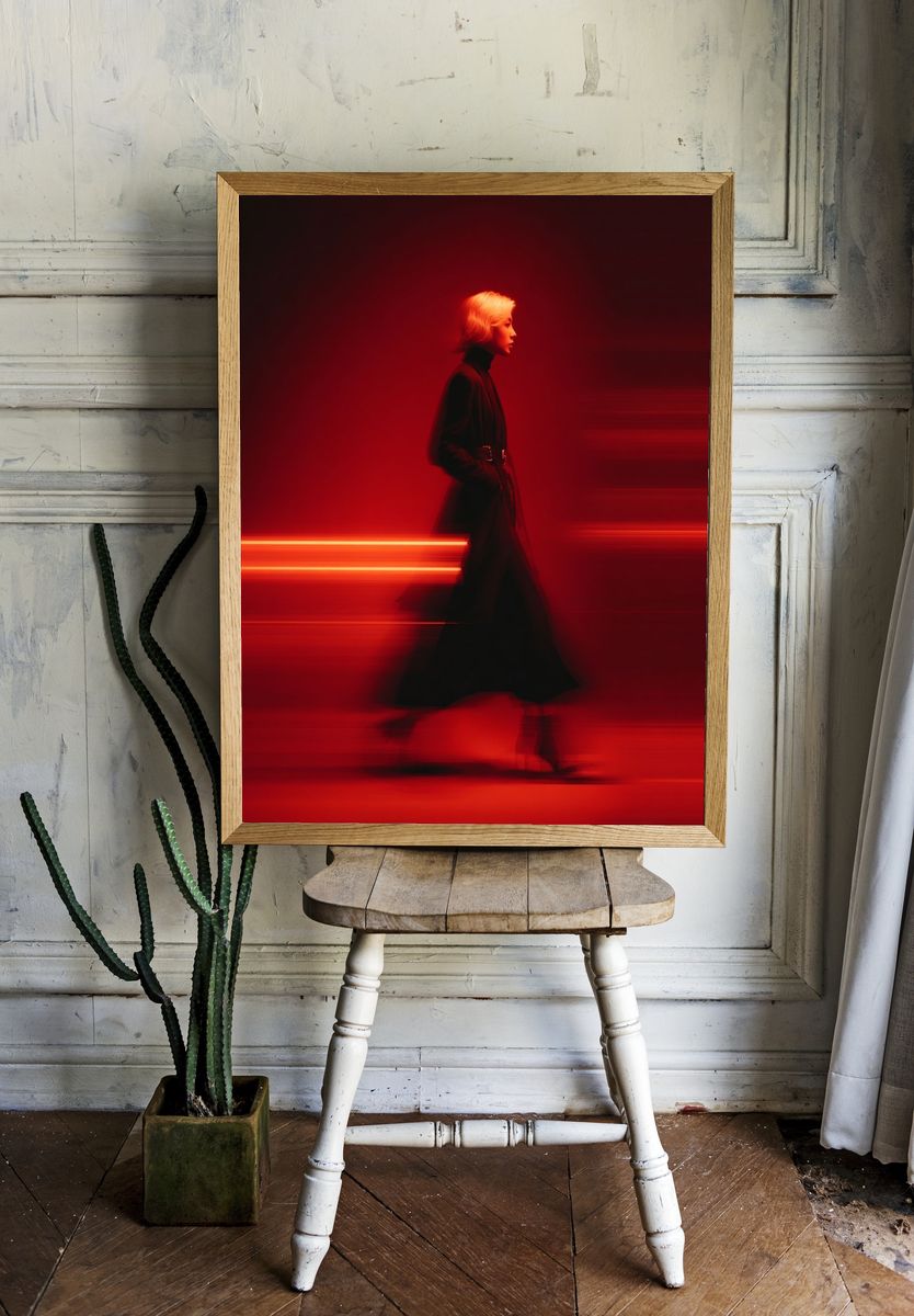 Red Fashion Silhouette Poster. room preview