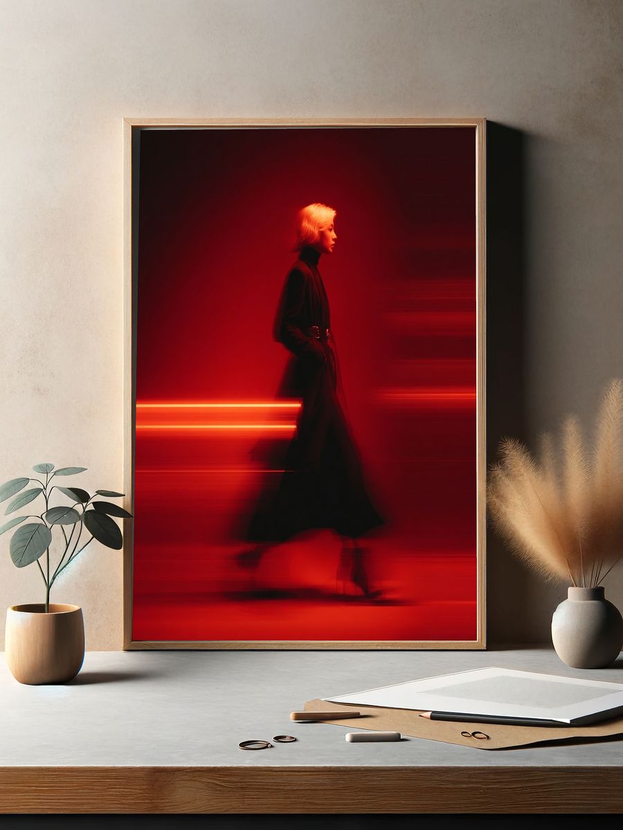 Red Fashion Silhouette Poster. — room view 2