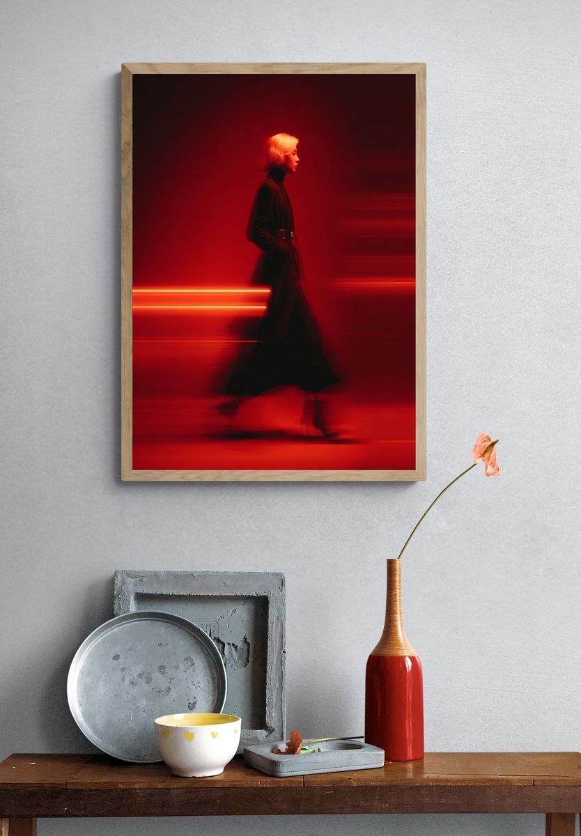 Red Fashion Silhouette Poster. — room view 3