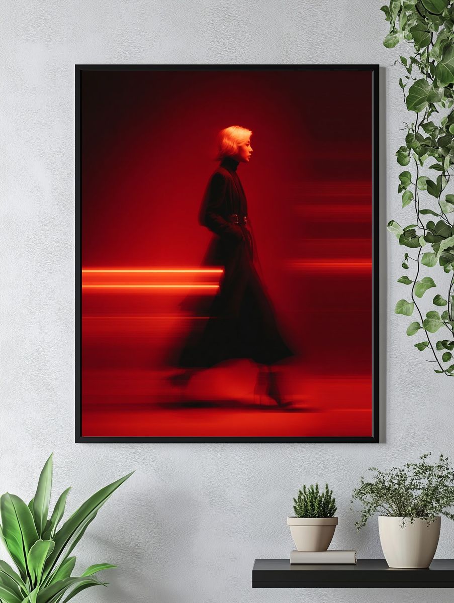 Red Fashion Silhouette Poster. — room view 4
