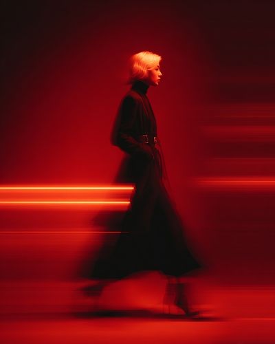 Red Fashion Silhouette Poster.