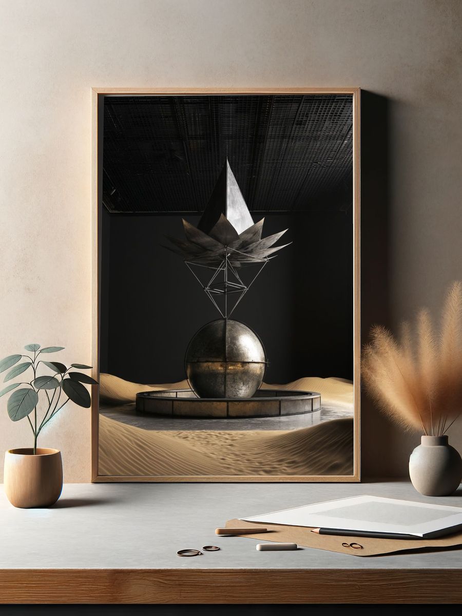 Surreal Desert Sculpture Print. — room view 2