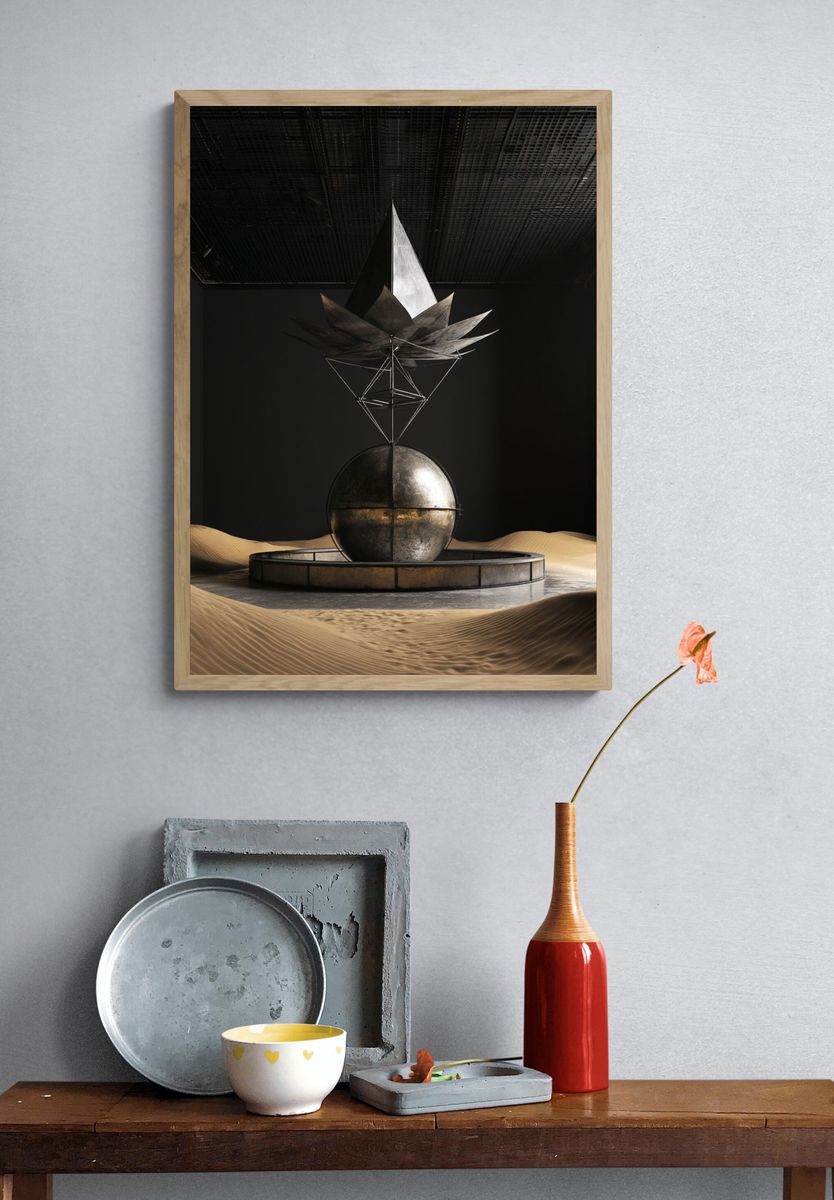 Surreal Desert Sculpture Print. — room view 3
