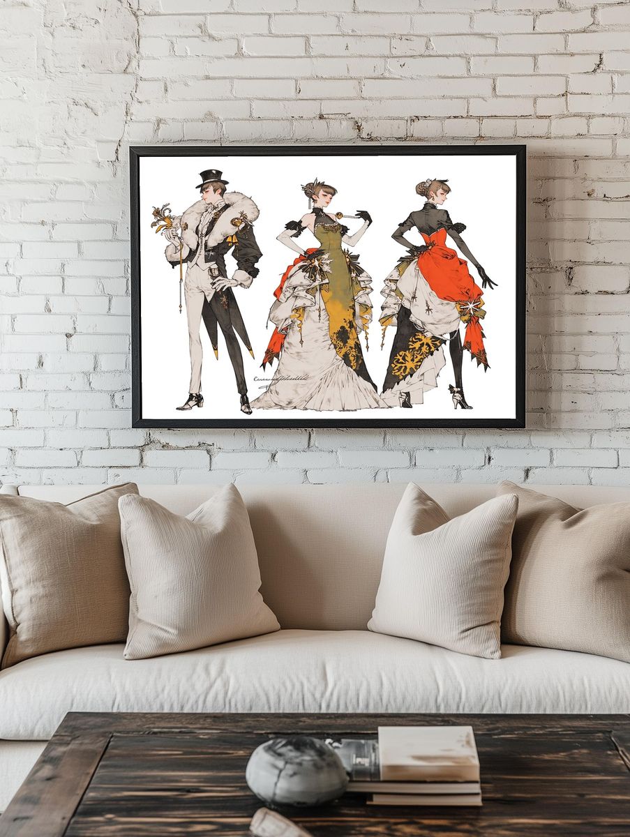 Avant-Garde Fashion Illustration Poster. room preview
