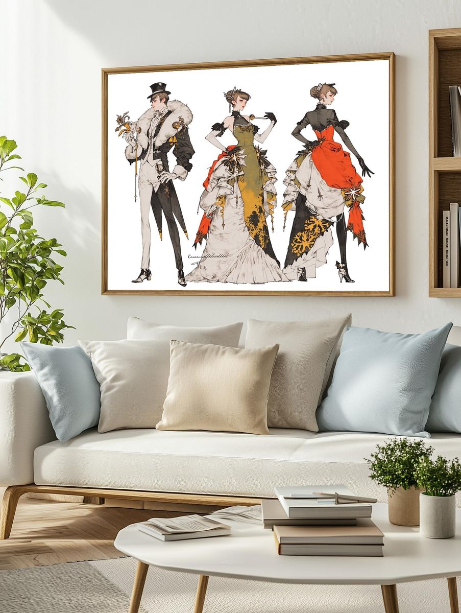 Avant-Garde Fashion Illustration Poster. — room view 2