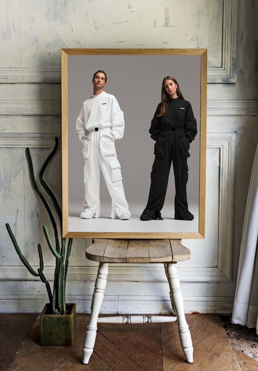 Minimalist Fashion Duo Photography Poster. — room view 1