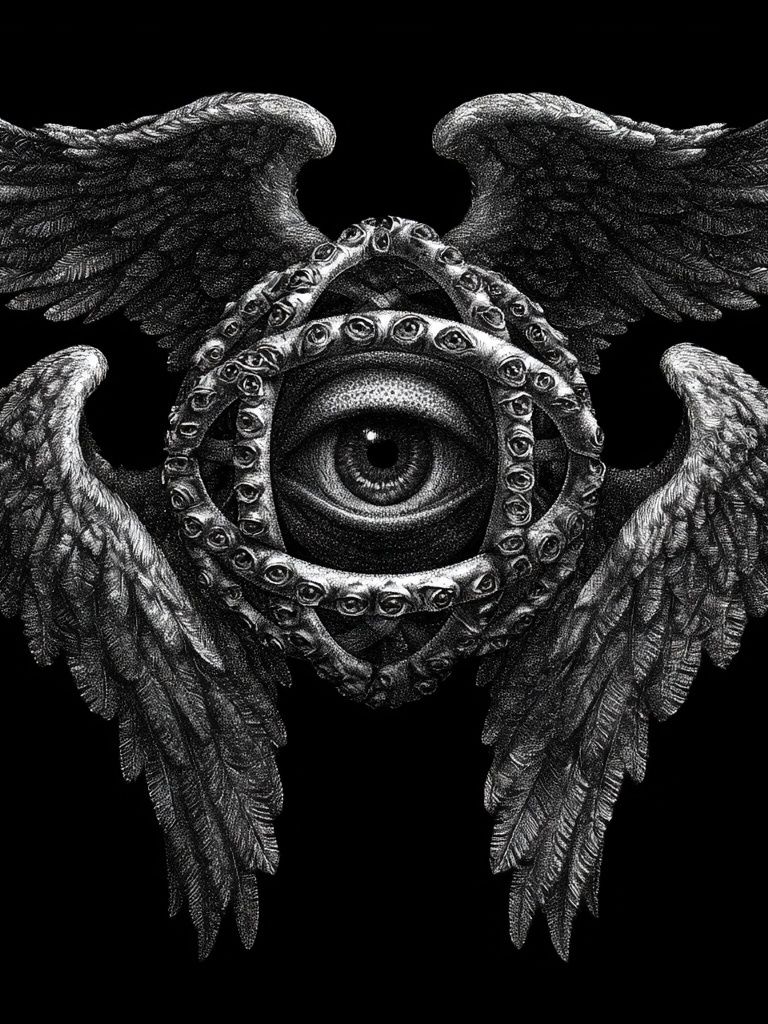 Winged Eye Surrealism Print. poster detail